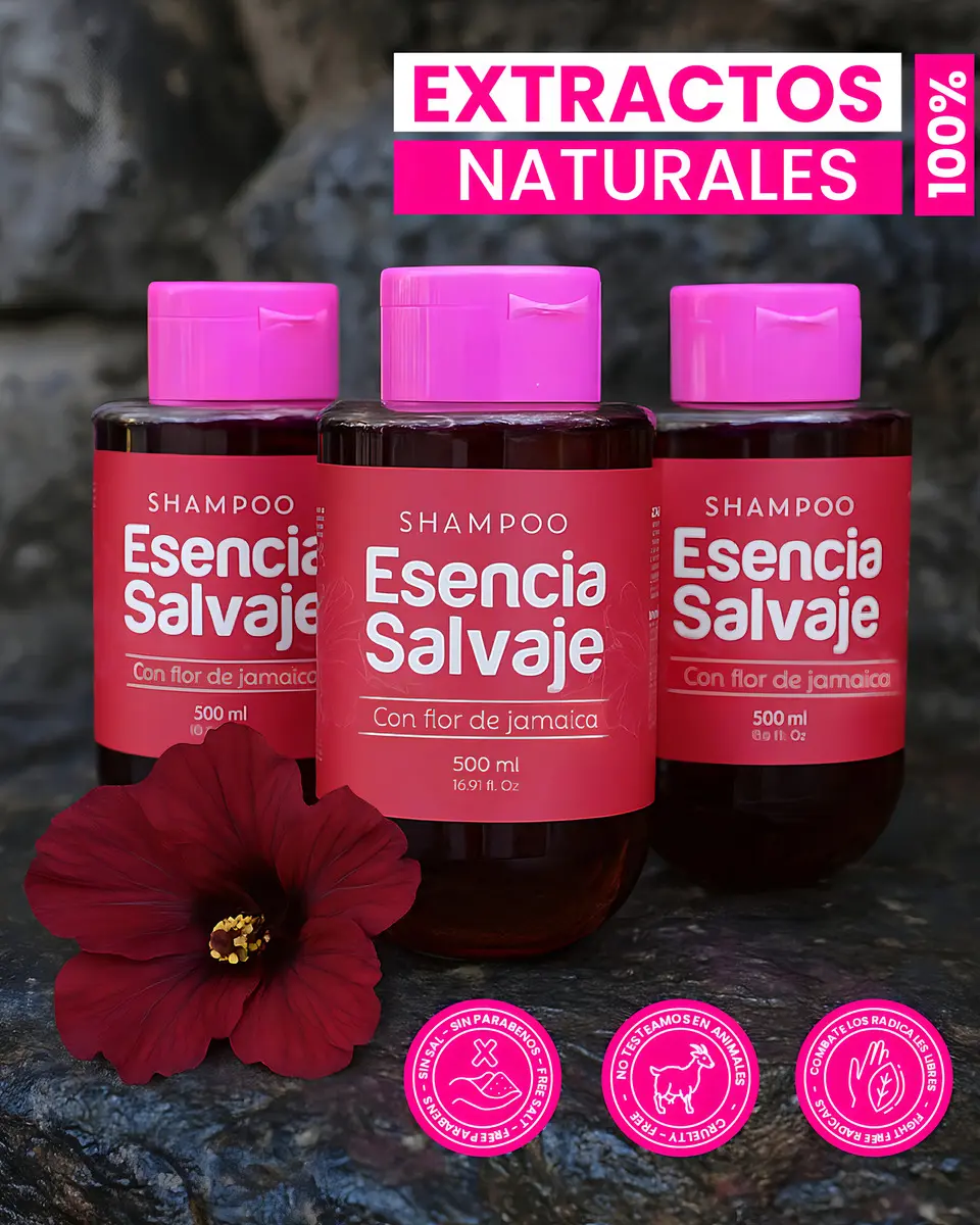 Shampoo con Flor de Jamaica Esencia Salvaje - Image 3