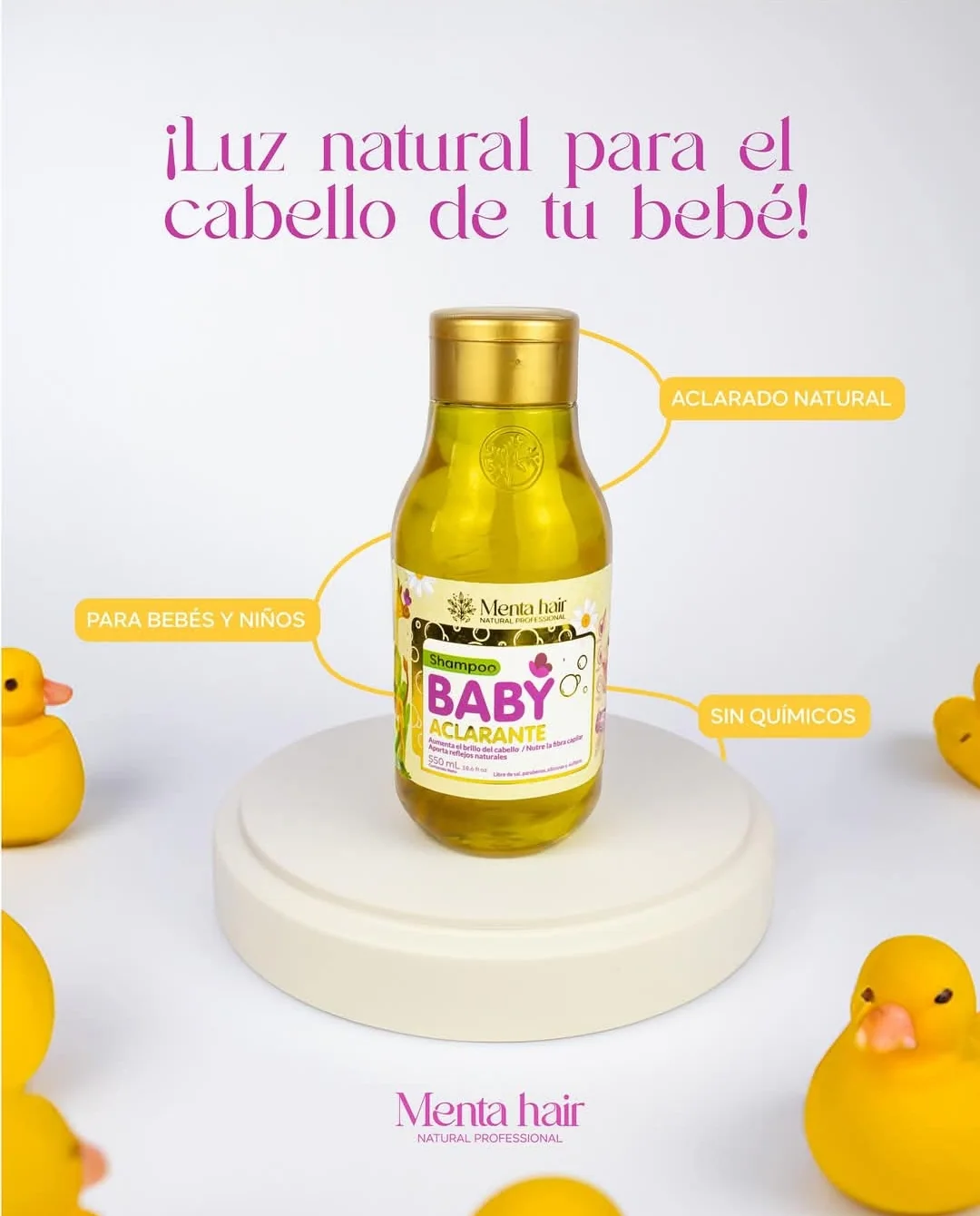 Champu Natural Baby Aclarante 550 ml  Menta Hair - Image 2