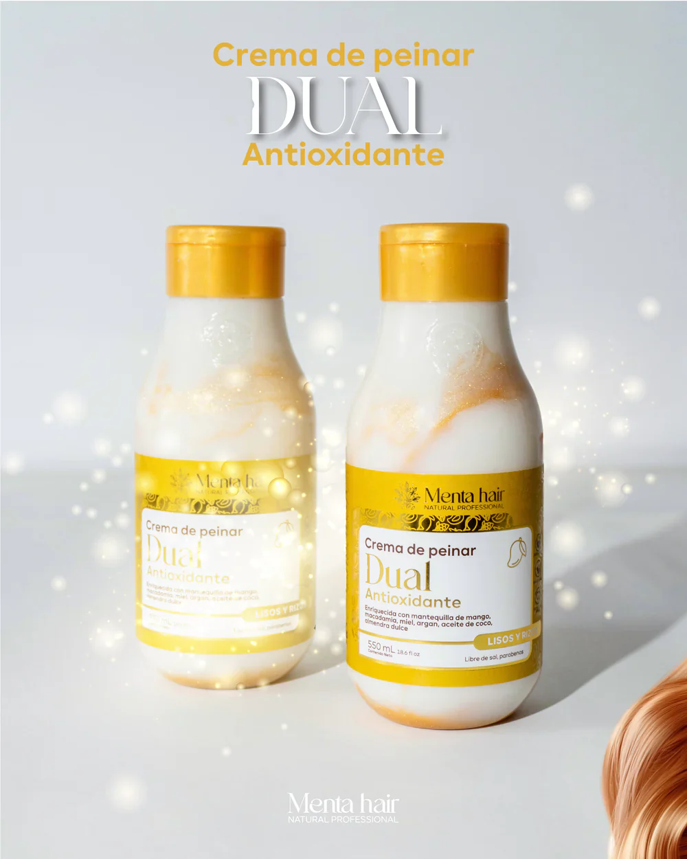 Crema de Peinar Dual Lisos y Rizos X550ml Menta Hair - Image 4