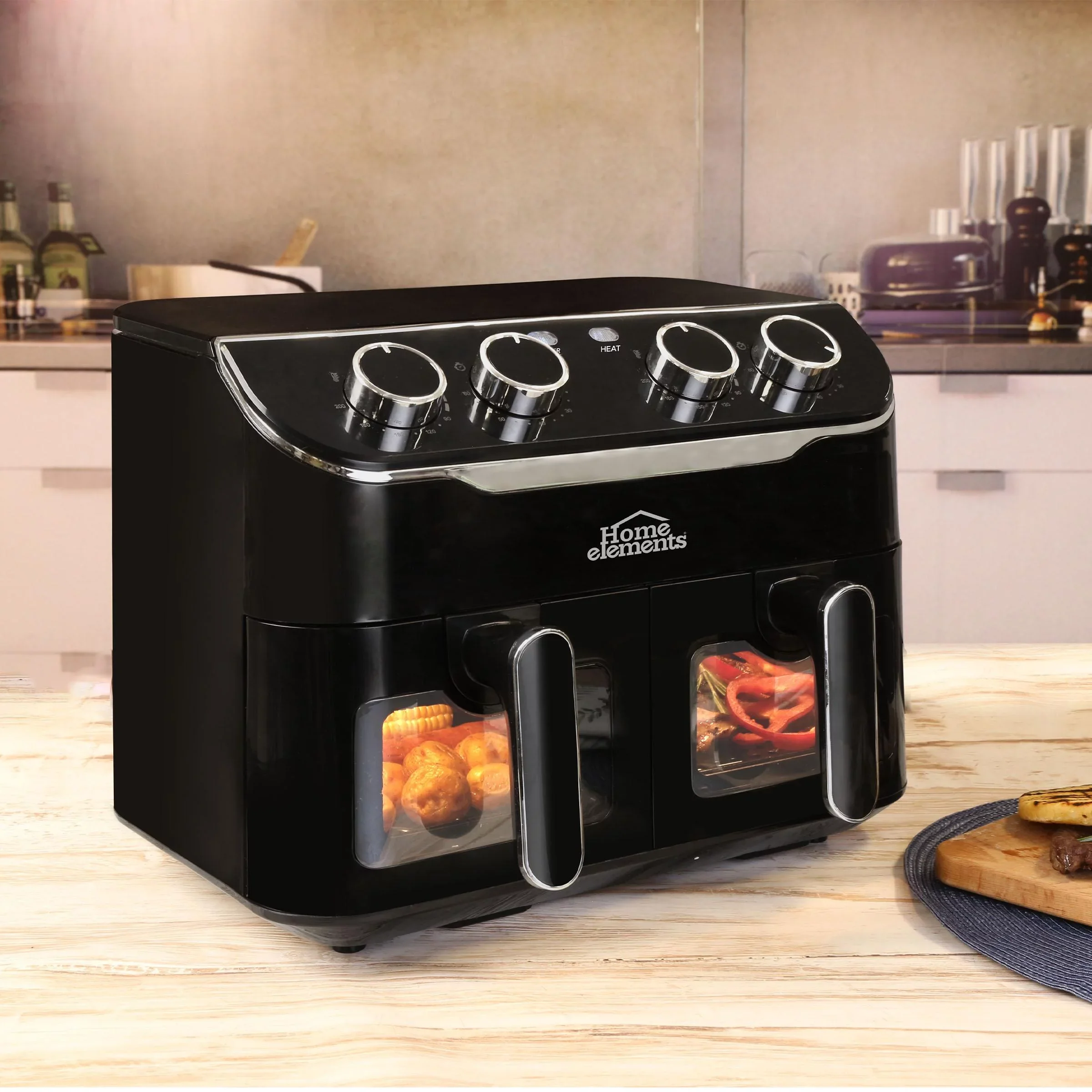FREIDORA DE AIRE DUO FLAYER DE 8L HOME ELEMENTS