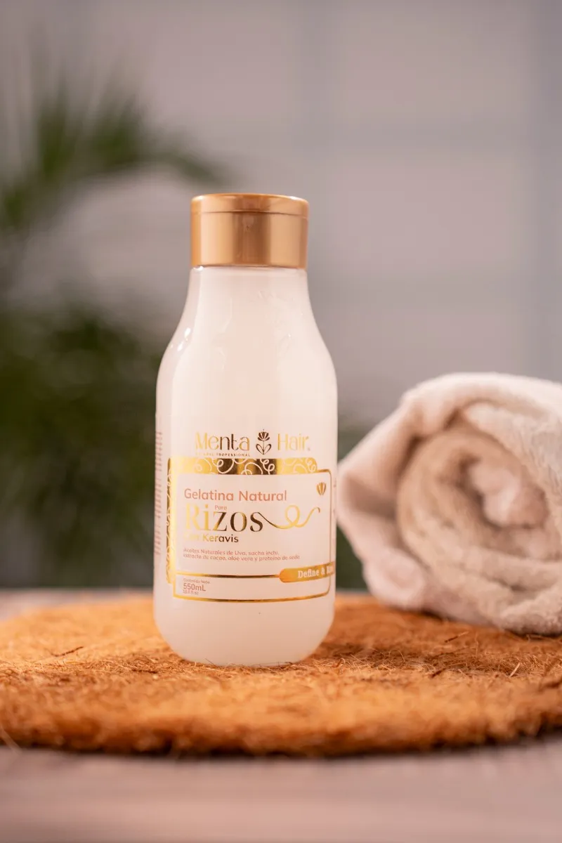 Gelatina Natural Nutritivo Con Aloe Vera Rizos X550ml Menta Hair