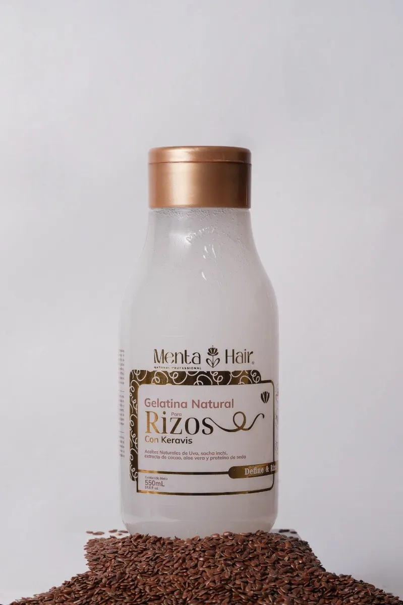 Gelatina Natural Nutritivo Con Aloe Vera Rizos X550ml Menta Hair - Image 4