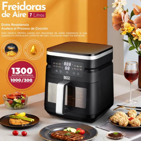 FREIDORA DE AIRE CON VISOR 7L DKASA