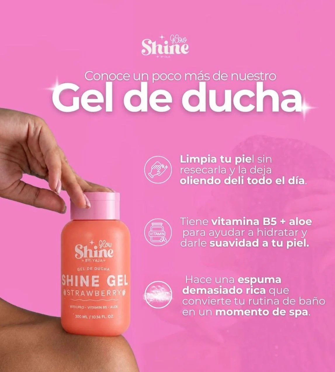 GEL DE DUCHA GLOW SHINE STRAWBERRY - Image 3