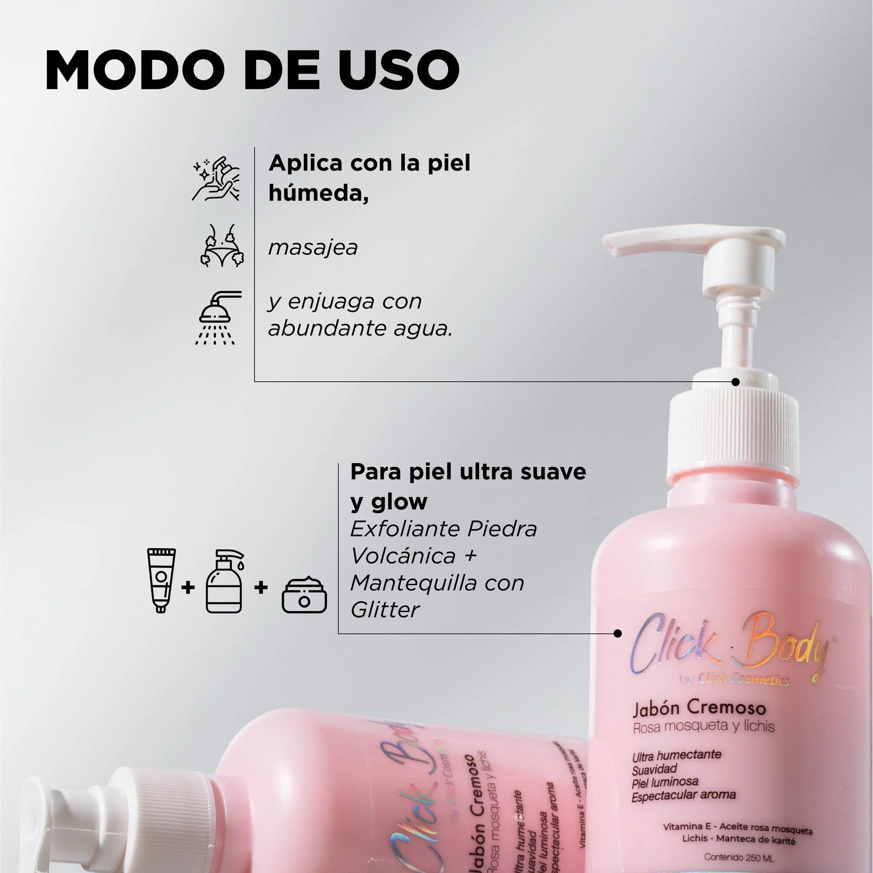 Jabón Cremoso Rosas mosquetay lichis - Image 2