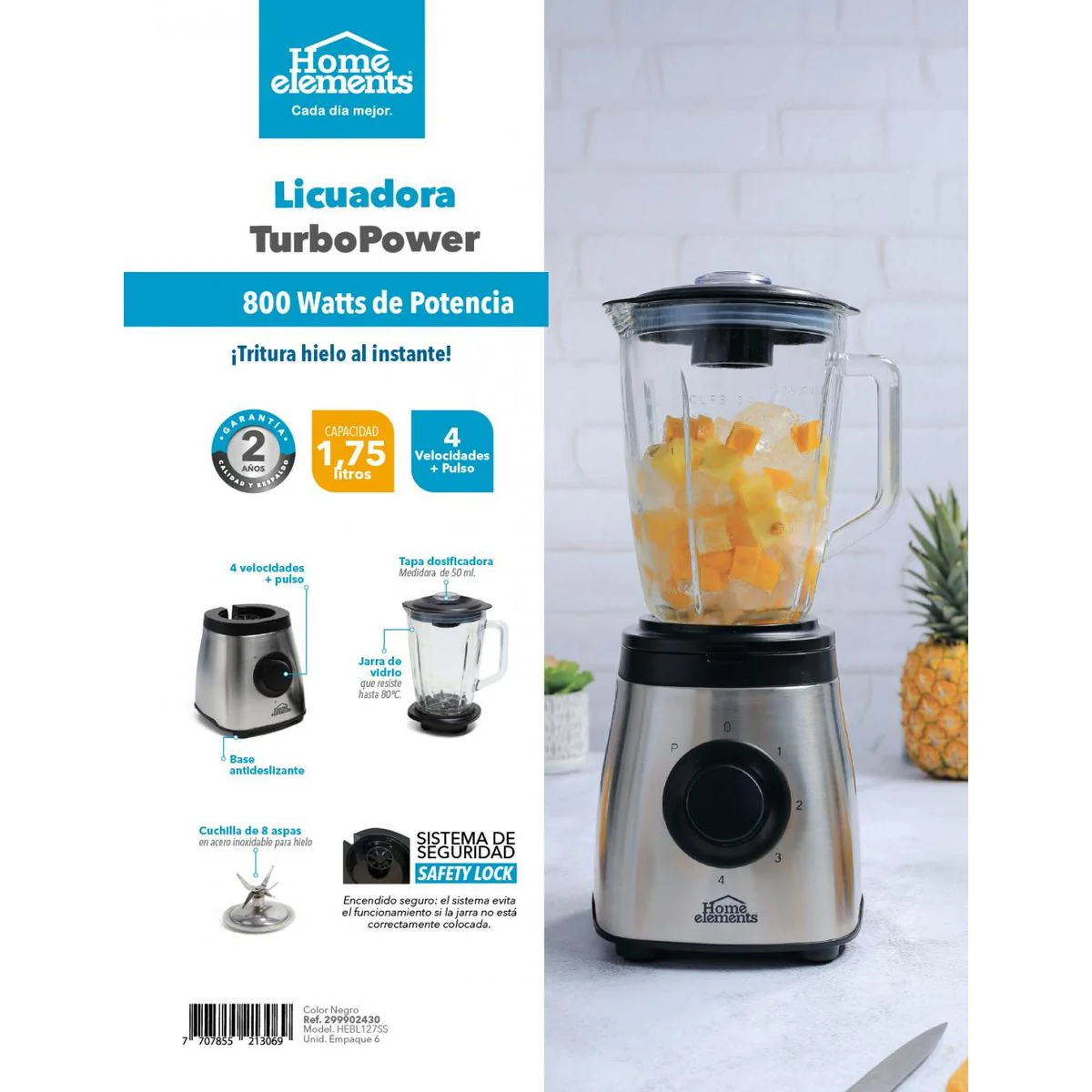 Licuadora turbo power home Elements - Image 2
