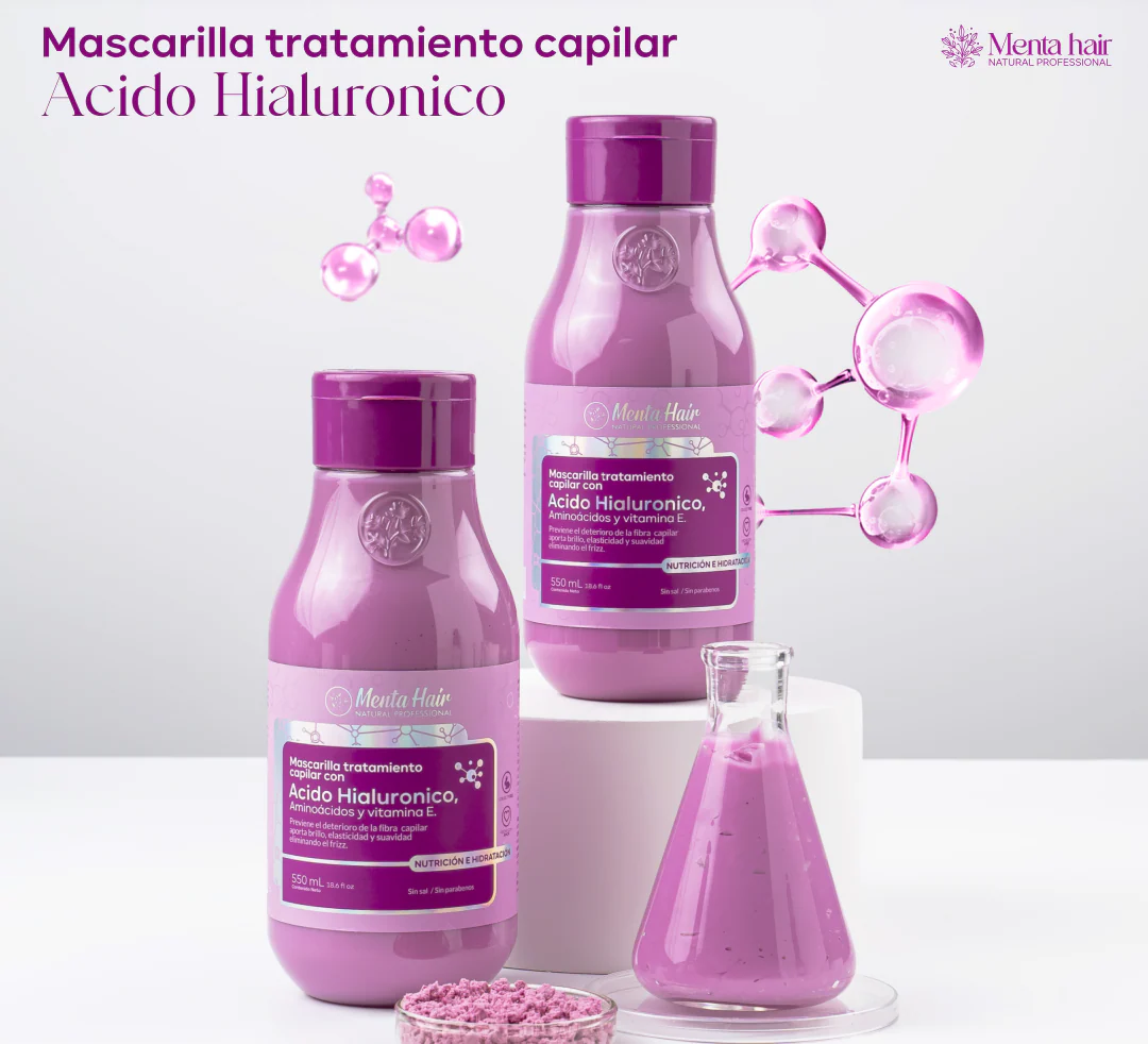 Mascarilla Tratamiento Capilar Con Acido Hialuronico Menta Hair 550 ML - Image 2