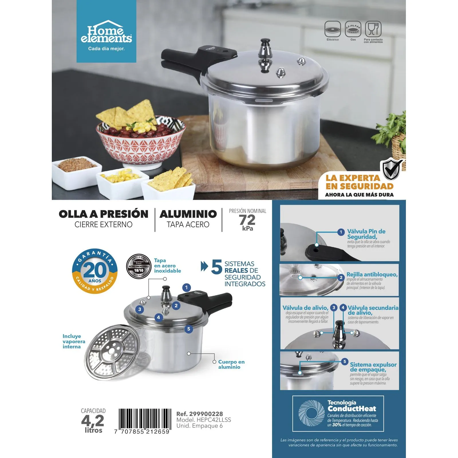 OLLA A PRESION 4.2 LITROS HOME ELEMENTS - Image 3