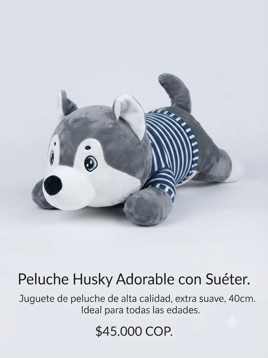 PELUCHE CON COBIJA HUSKY CON SUETER - Image 3