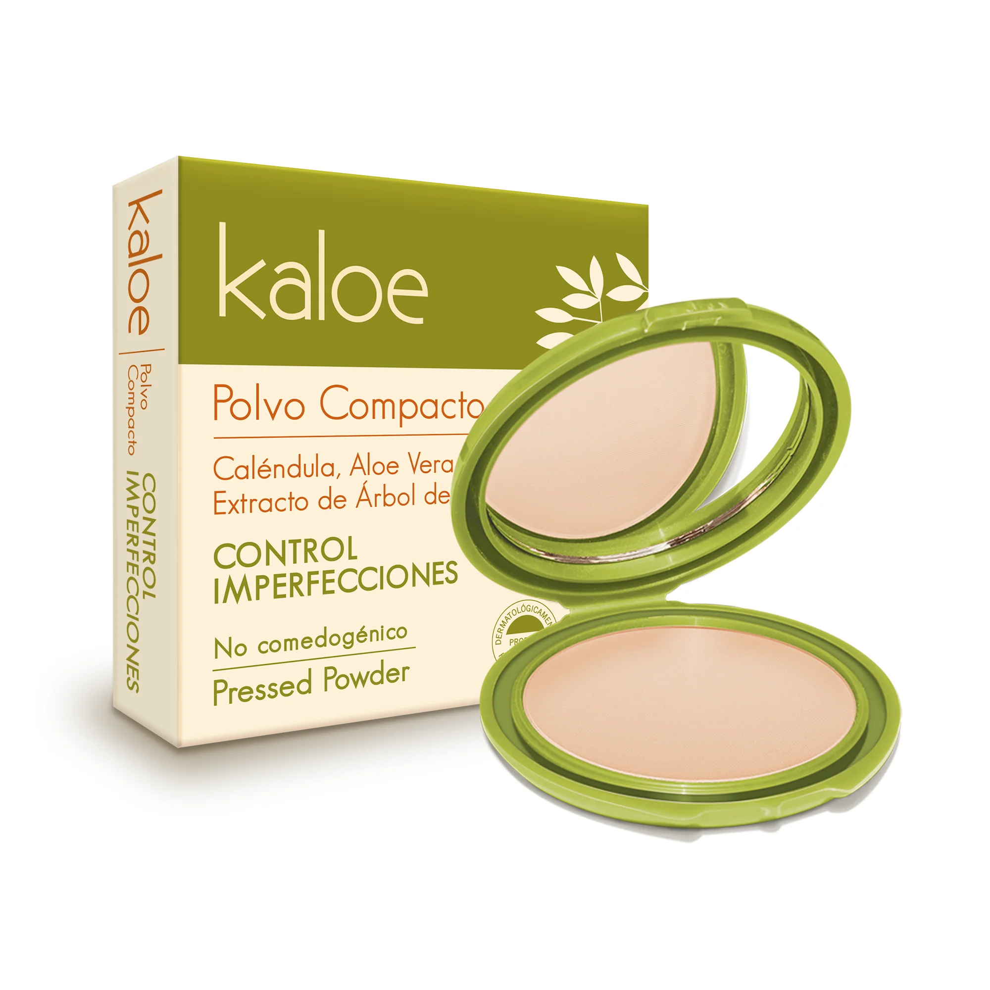 POLVO COMPACTO CONTROL IMPERFECION KALOE  ESTRACTO DE ARBOL DE TĖ  ANA MARÍA