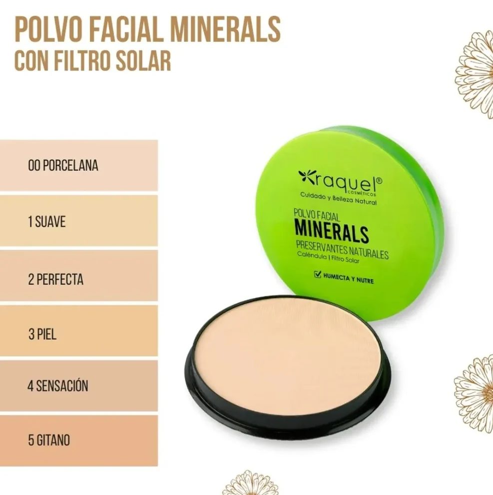 Polvo Compacto  traslúcido Minerals Con Caléndula Raquel - Image 7