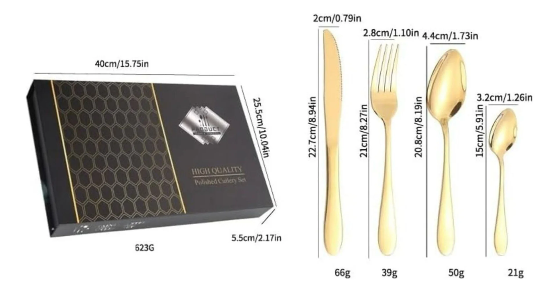 SET DE CUBIERTOS 24pcs DORADO - Image 3