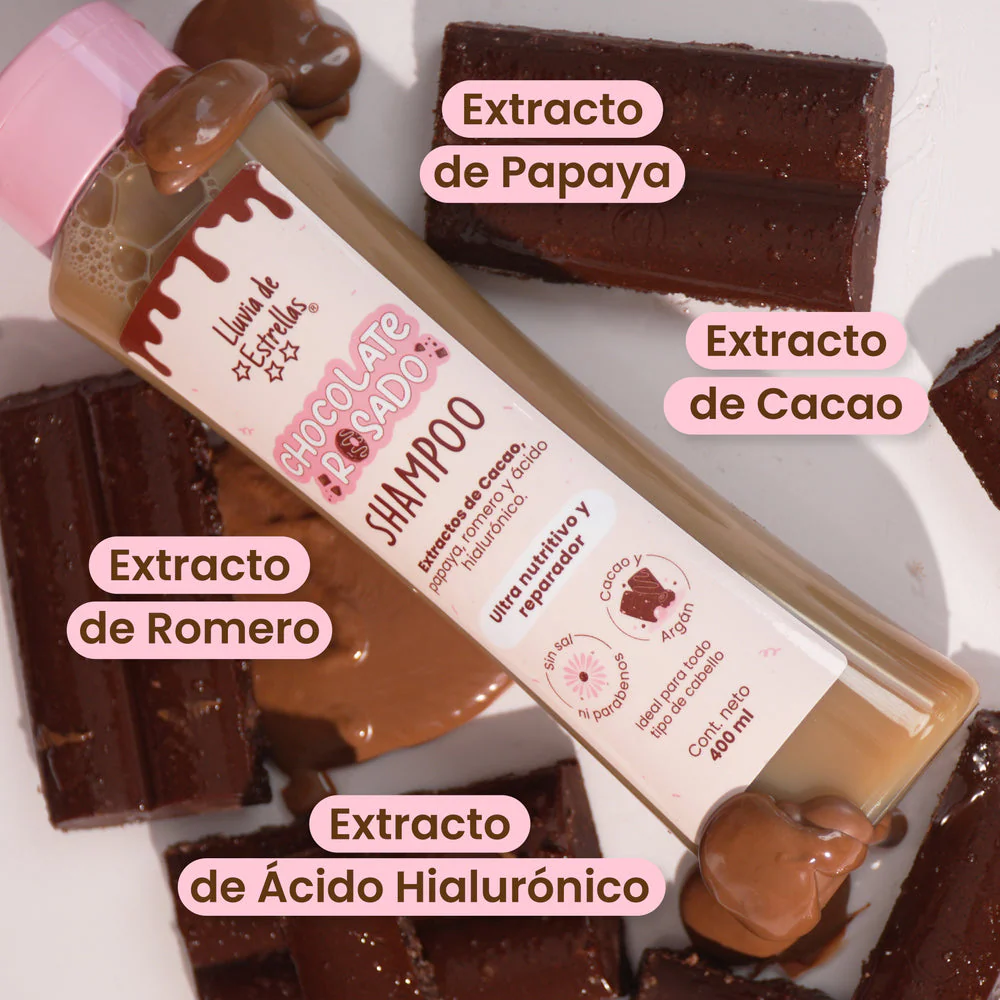 SHAMPOO CHOCOLATE ROSADO LLUVIA DE ESTRELLAS 💫 - Image 3