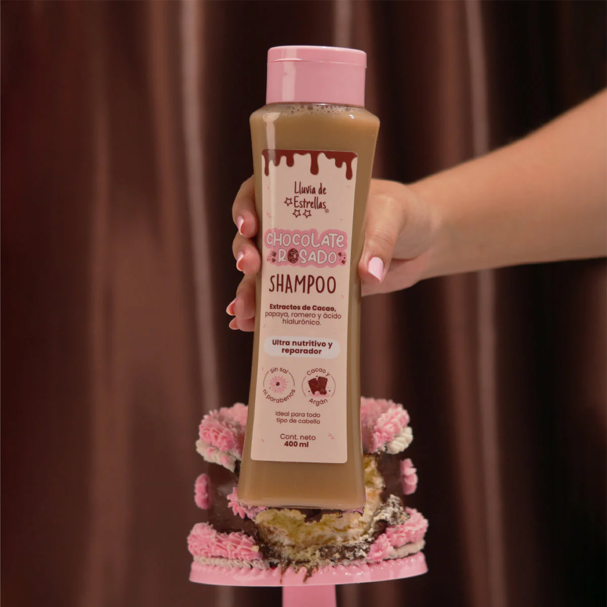 SHAMPOO CHOCOLATE ROSADO LLUVIA DE ESTRELLAS 💫 - Image 4