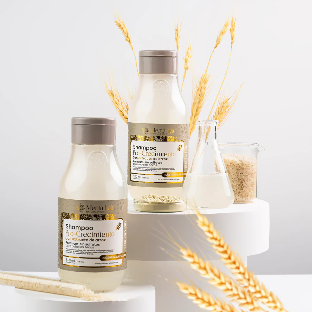 Shampoo pro-crecimiento con extracto de arroz X550ml - Image 3