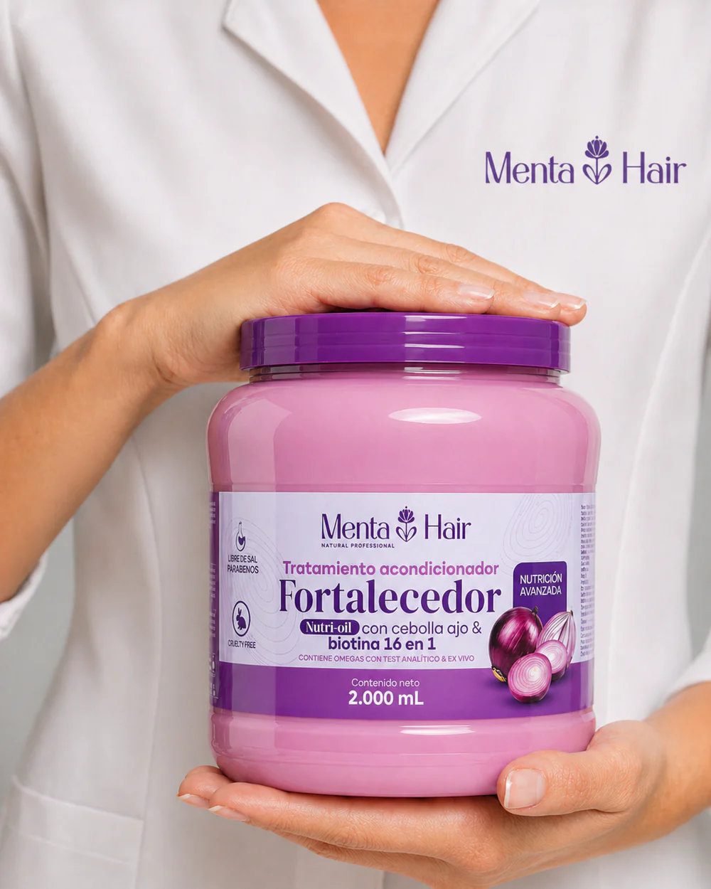 Tratamiento Acondicionador Fortalecedor nutrioil con cebolla ajo y biotina 16 en 1 - X2.000ml