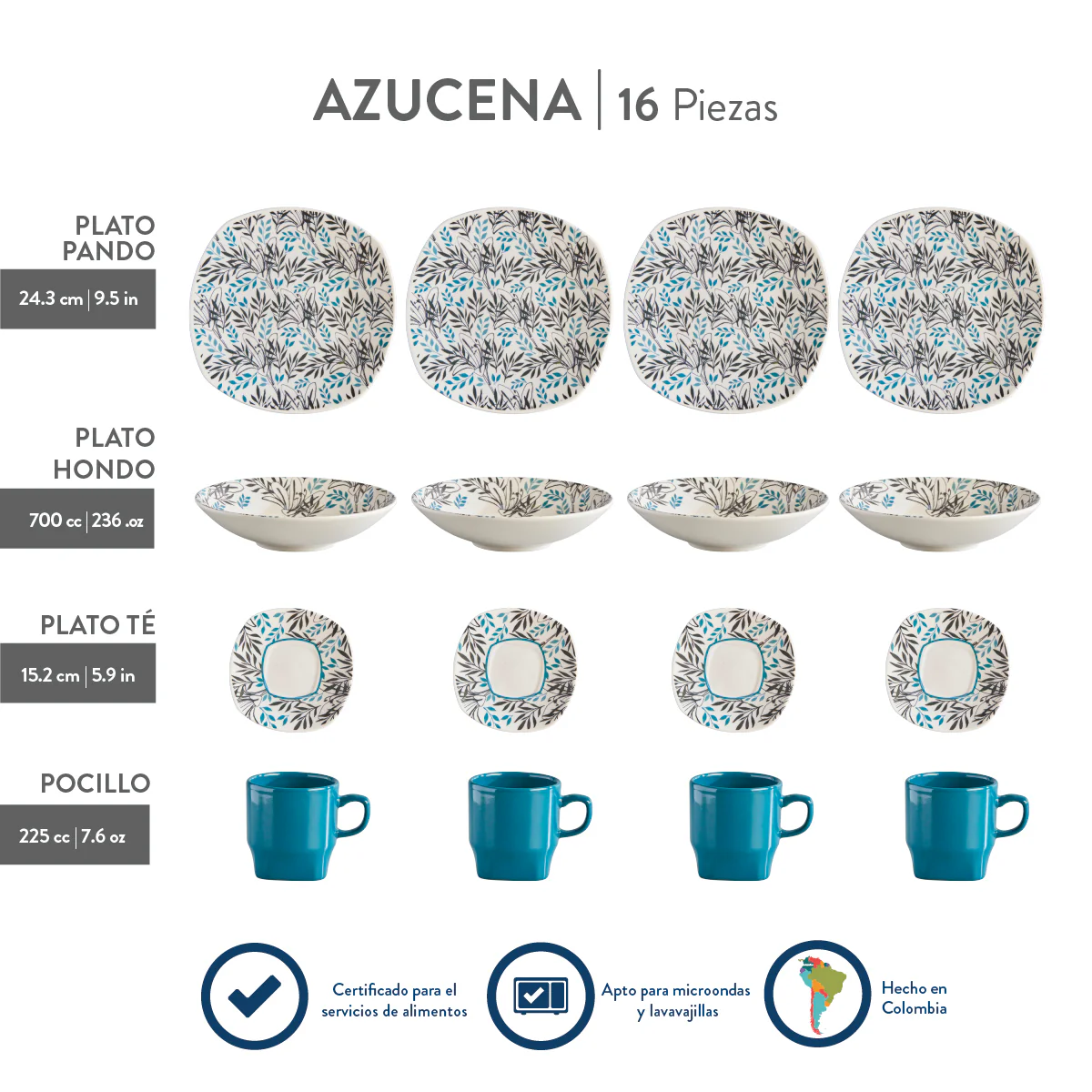 Vajilla Azucena Corona - Image 3
