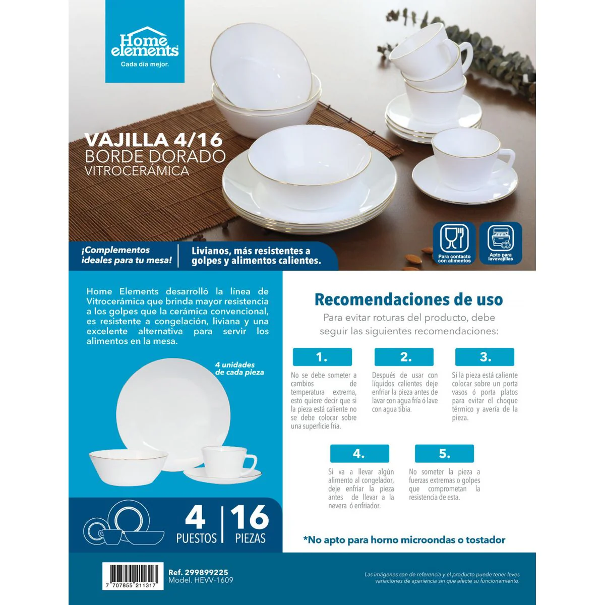 Vajilla Borde Dorado home Elements - Image 3